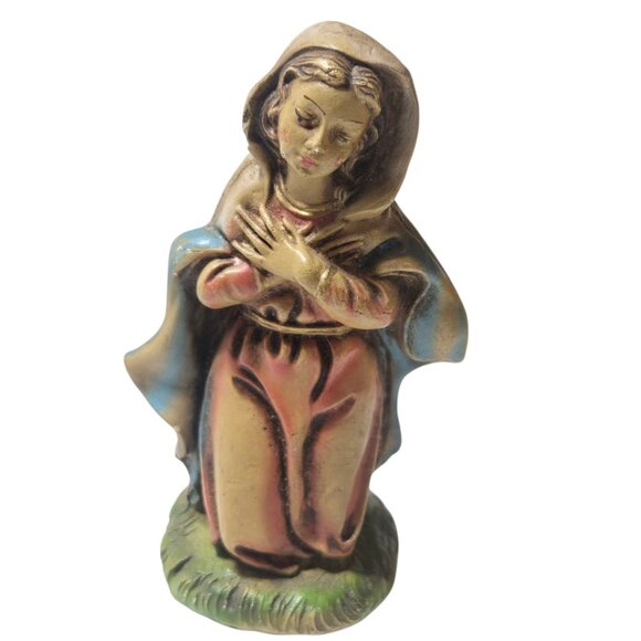 Vintage Mary Nativity Figure 4 Inch Italy Christmas Holiday Figurine Decor - Picture 8 of 16